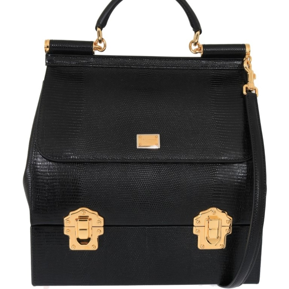 Dolce & Gabbana Black Sicily Leather Shoulder Bag